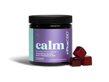 +PlusCBD™ Calm Gummies, 10mg CBD/gummy, 30ct, Strawberry Lemonade